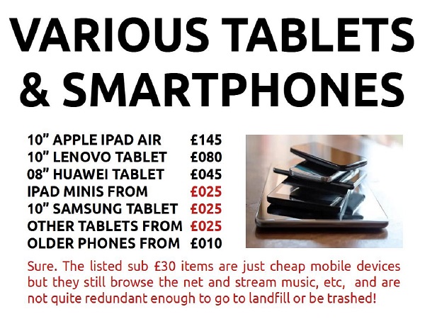 Tablets and Smartphones for sale